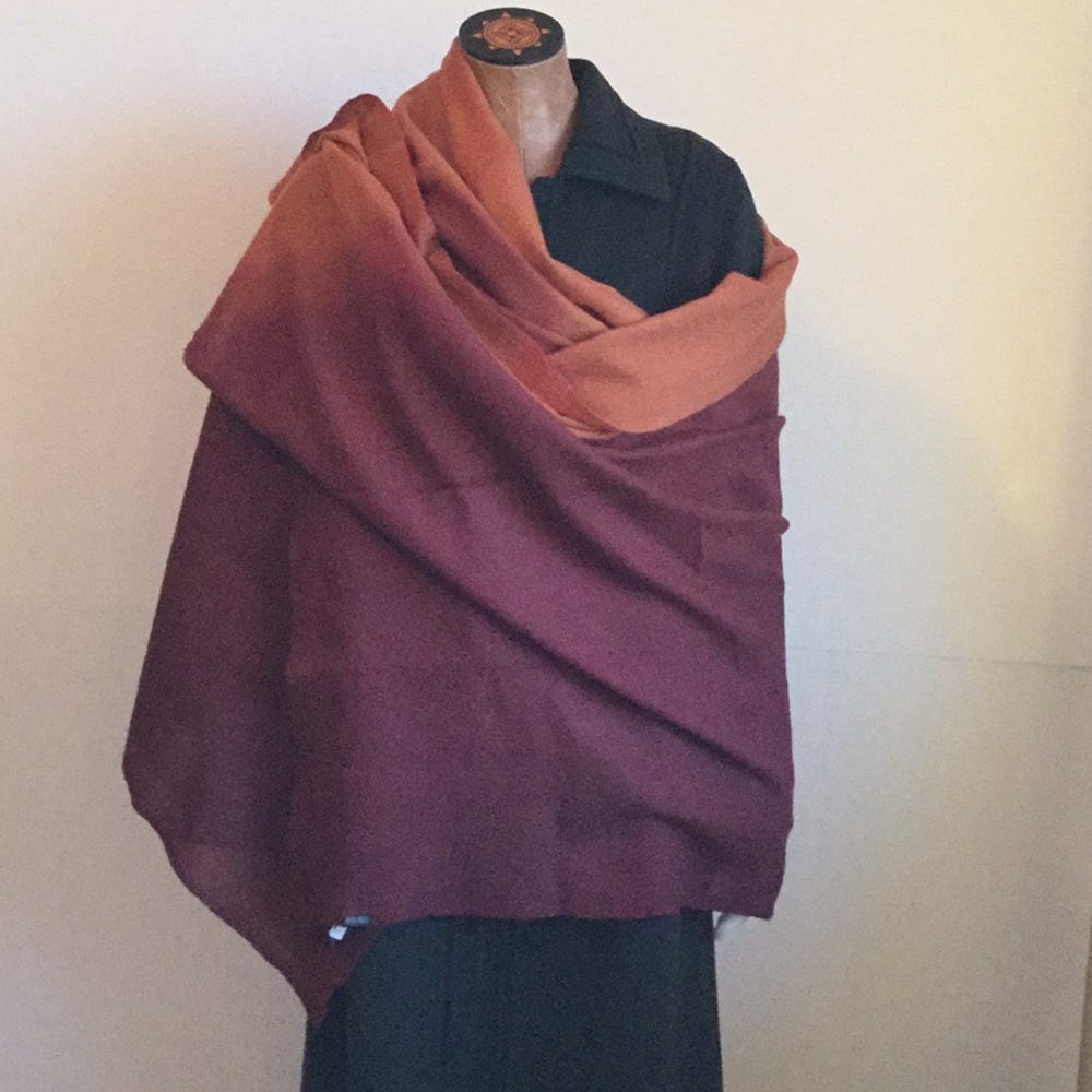 Ombré semi-sheer, soft wool scarf